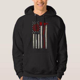 Sudadera Luminoso rojo hacha estadounidense bandera patriot