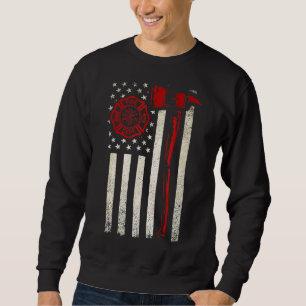 Sudadera Luminoso rojo hacha estadounidense bandera patriot