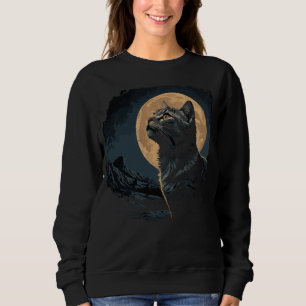 Sudadera Luna de gato negro vintage