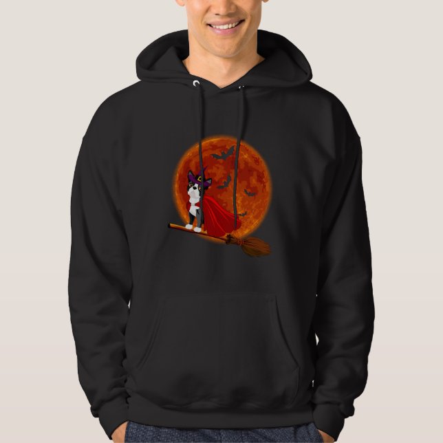 Sudadera Luna de sangre de un perro de Boston Terrier que m (Anverso)