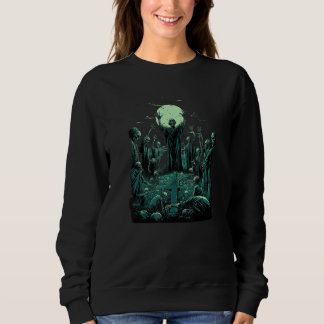 Sudadera Luna del cementerio de zombis esqueleto para mamá 