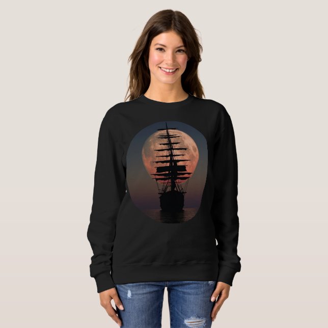 Sudadera Luna del pirata de la navegación (Anverso completo)