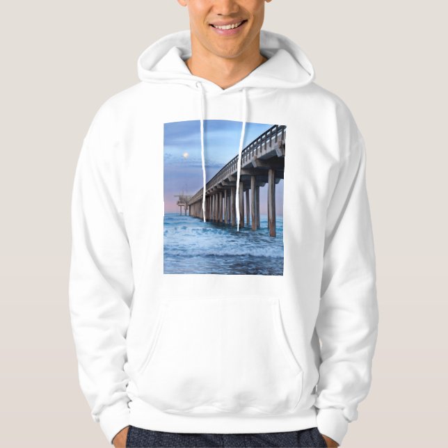 Sudadera Luna llena sobre el muelle, California (Anverso)