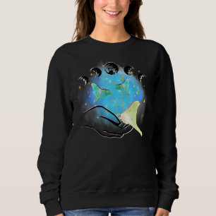 Sudadera Luna Mística Polilla Luna Ocultista Psíquico Gótic