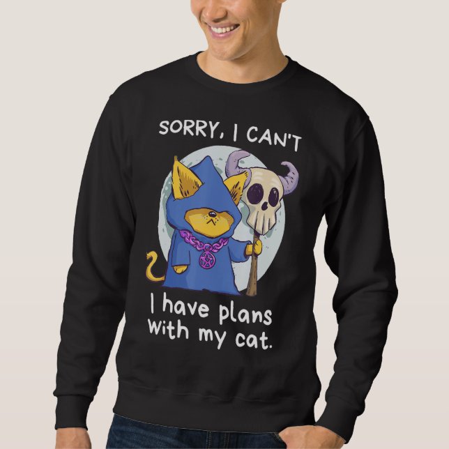 Sudadera Luna Siento no poder tener planes con mi gato (Anverso)