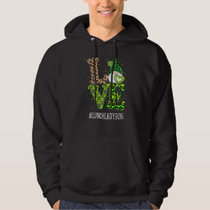 Sudadera Lunch Lady Boss Love St Patricks Day Gnome Leopard