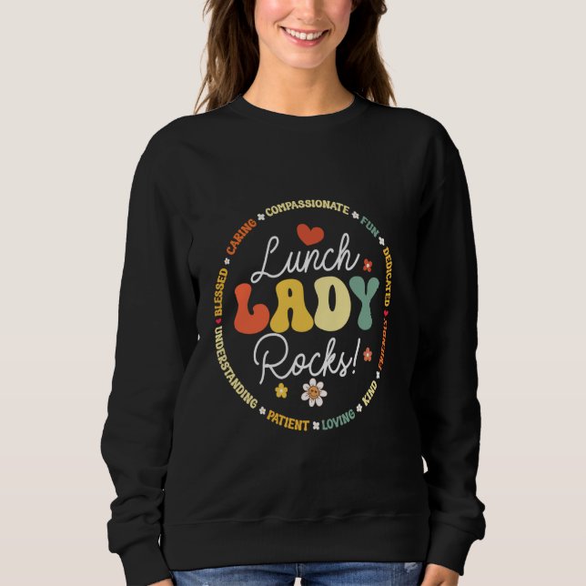 Sudadera Lunes Damas de Comida Equipo de Rock Funny School  (Anverso)