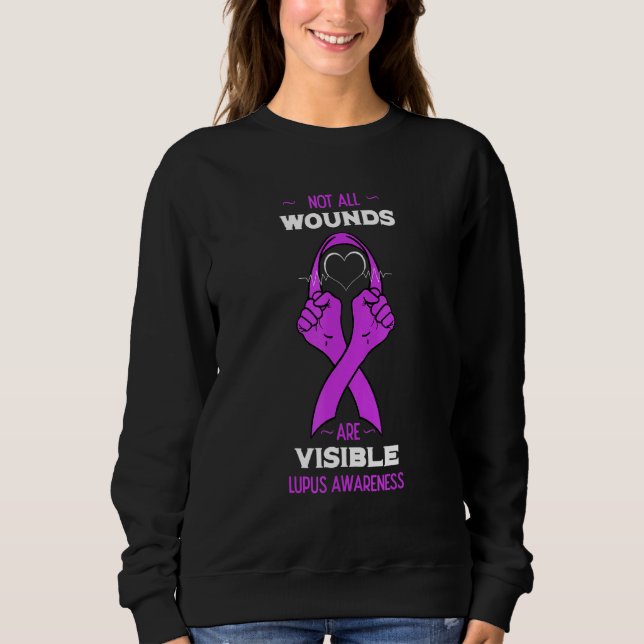 Sudadera Lupus Awareness Purple Ribbon Sle Butterfly Cure I (Anverso)
