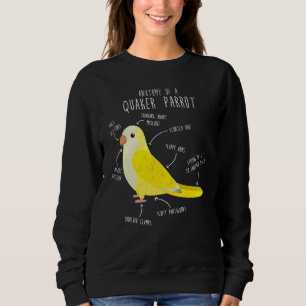 Sudadera Lutino Quaker Parrot Anatomía Cute Mascota Parrot 