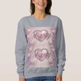 Sudadera Luxe Pink Hearts Lavender Purpurina Fiesta Sweatsh