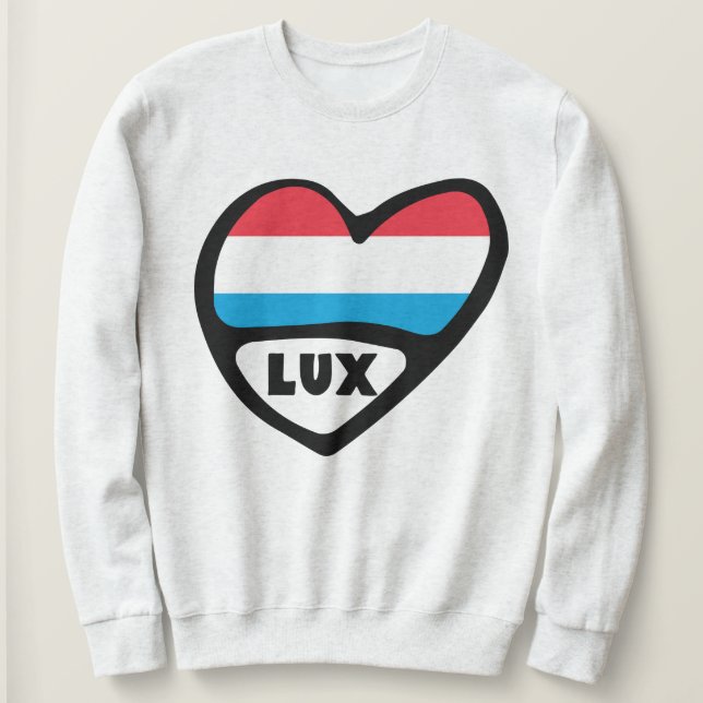 Sudadera Luxemburgo Código de país Indicador Corazón LUX (Anverso del diseño)