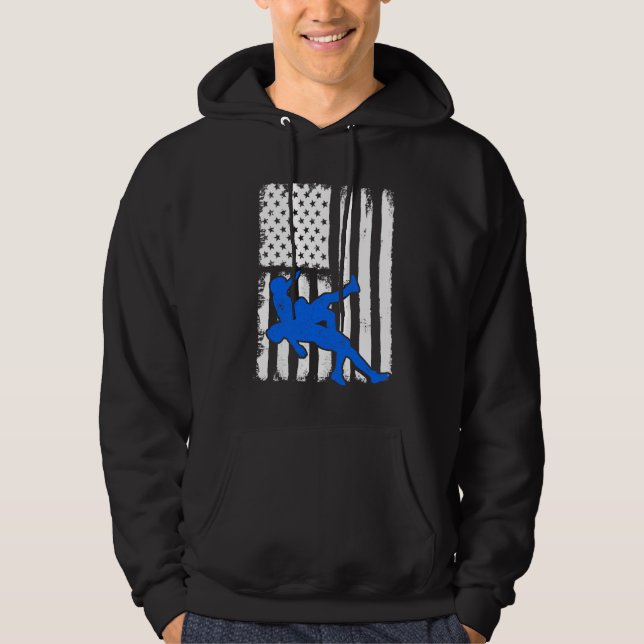 Sudadera Luz azul de lucha del regalo de la bandera de los (Anverso)