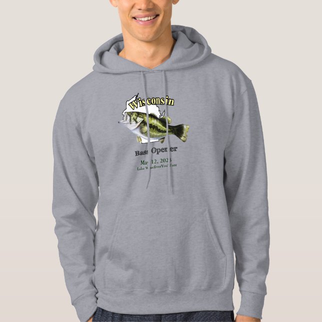 Sudadera Luz de apertura de personalizado/fecha Wisconsin B (Anverso)
