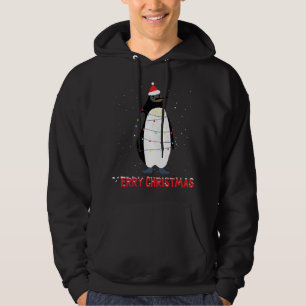 Sudadera Luz de árbol de navidad de pingüino lindo