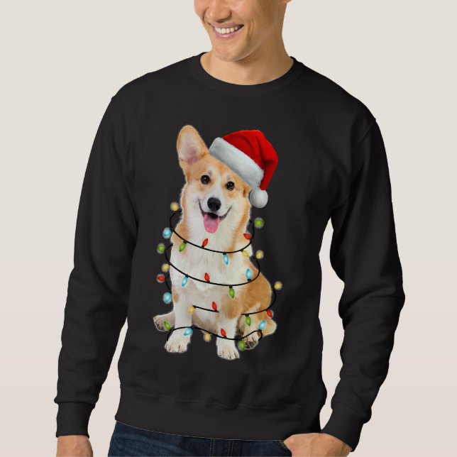 Sudadera Luz de los Navidades de perro de Corgi (Anverso)