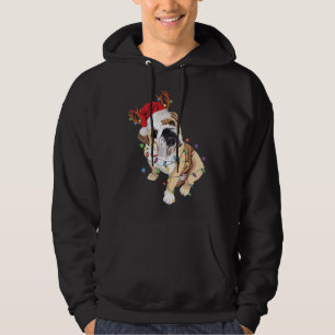 Sudadera Luz de los Navidades de renos de Santa Hat, Bulldo