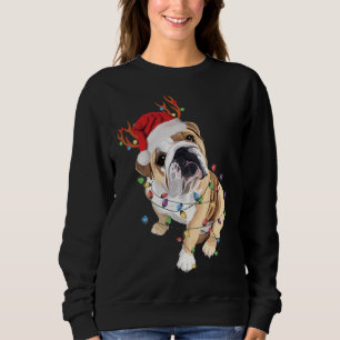 Sudadera Luz de los Navidades de renos de Santa Hat, Bulldo