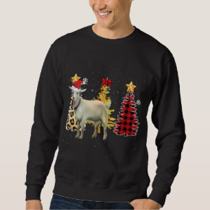Sudadera Luz del árbol de navidad de la cabra de Santa
