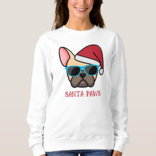 Sudadera Luz Divertida Frenchie Santa Patas Navidad