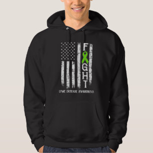 Sudadera Lyme Disease Warrior Bandera de Estados Unidos