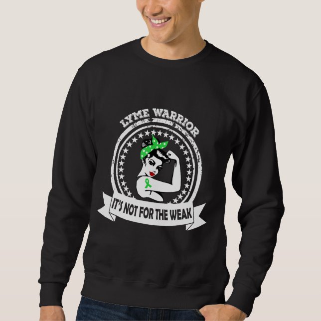 Sudadera Lyme Warrior Mom No es para la débil Cinta Verde (Anverso)