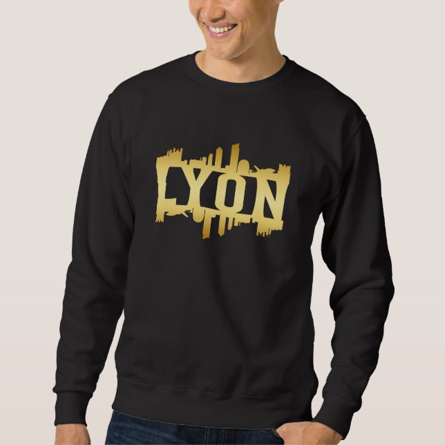 Sudadera Lyon City Skyline Cityscape Trip Divertido Idea (Anverso)