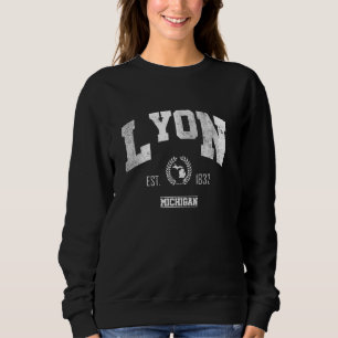 Sudadera Lyon MI Michigan Vintage Throwback