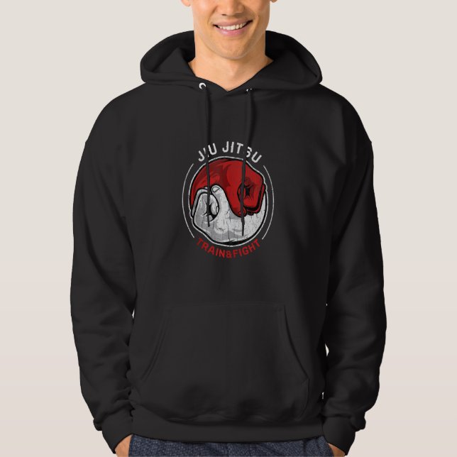 Sudadera M Ial Jiu Jitsu Lucha Retro En Tren Yin Yang Fist (Anverso)