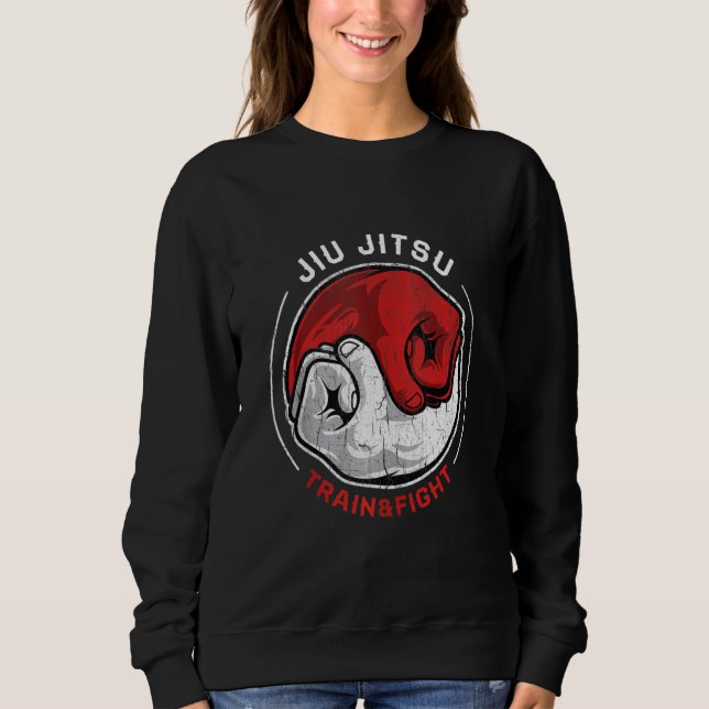 Sudadera M Ial Jiu Jitsu Lucha Retro En Tren Yin Yang Fist (Anverso)