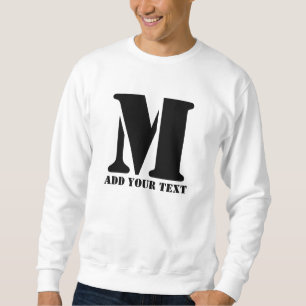 Sudadera M Monograma Simple Moderno Minimalista Personaliza
