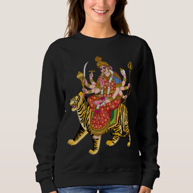 Sudadera Maa Durga Sweatshirt | Diosa hindú Durga Spiritu (Anverso)