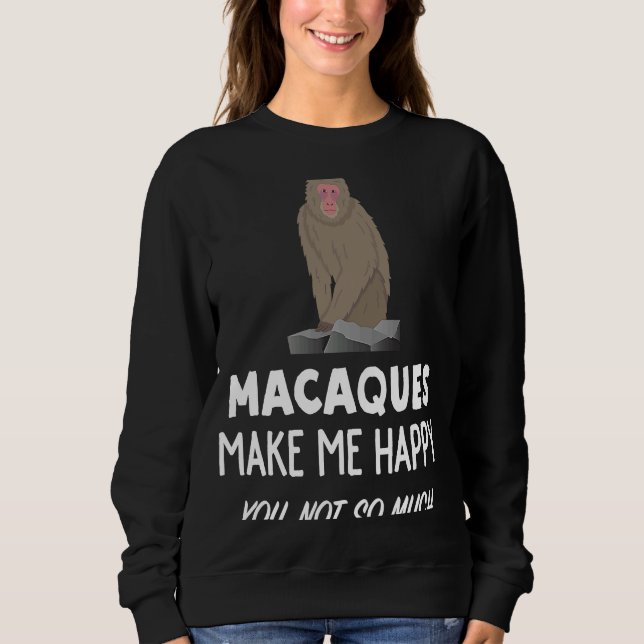Sudadera Macacos monos Macacos me hacen feliz (Anverso)