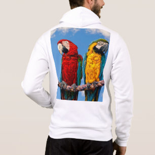 Sudadera Macao azul y amarillo y macao escarlata