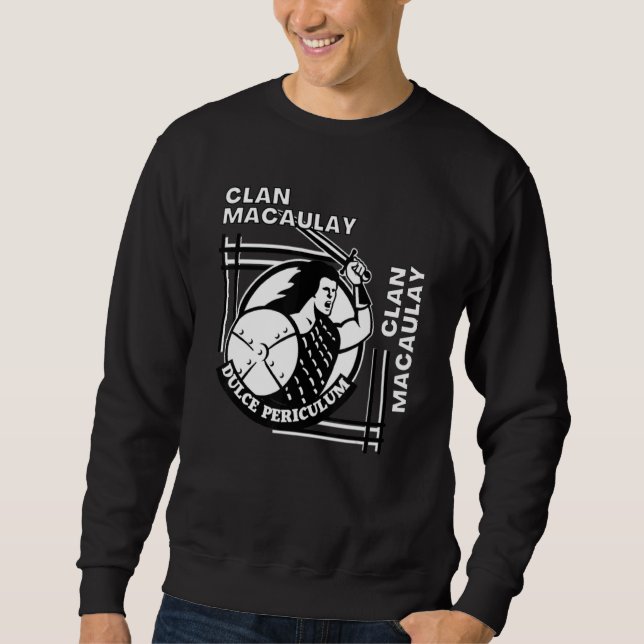 Sudadera MacAulay Clan Gaelic Motto Swordsman (Anverso)