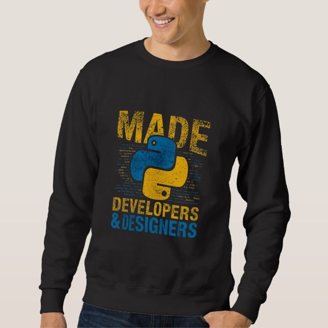 Sudadera Made For Developers and Designers Python Programme (Anverso)