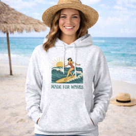 Sudadera Made For Waves Surfer - Retro Surfing Pin-Up Art
