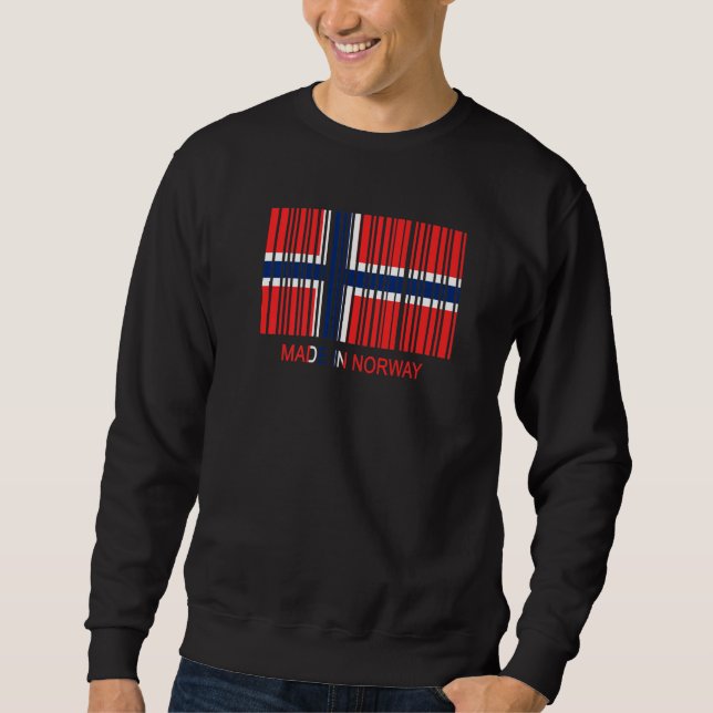 Sudadera Made in Norway Flag Barcode   (Anverso)