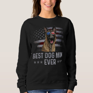 Sudadera Madre belga malinois patriota vintage de bandera e