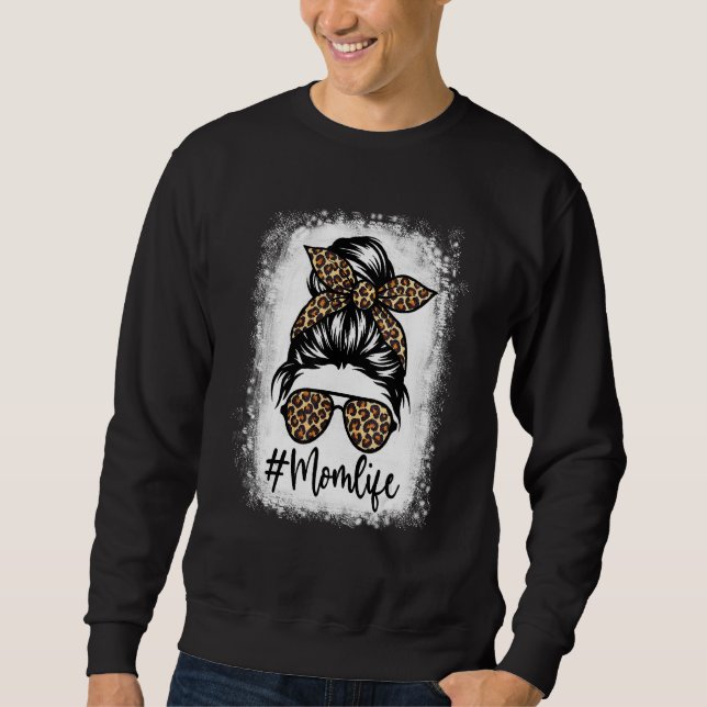 Sudadera Madre con sangre Patrón de leopardo de la vida Des (Anverso)