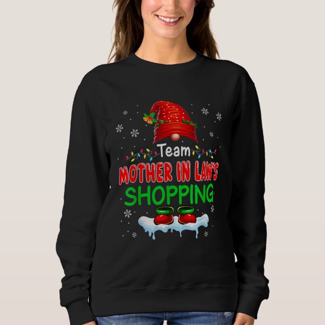 Sudadera Madre de equipo en el hogar de navidad de compras  (Anverso)