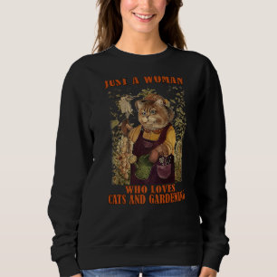 Sudadera Madre De Gato Retro Sólo Una Mujer Que Ama El Gard