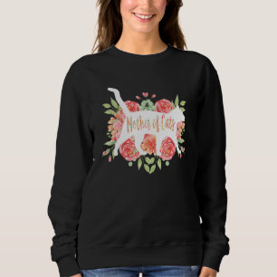 Sudadera Madre De Gatos Gatitos Flores Florales Blancas