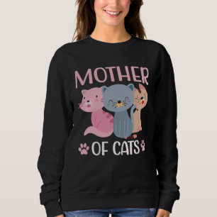 Sudadera Madre De Gatos Lindo Tres Gatito Gatos Disfraz