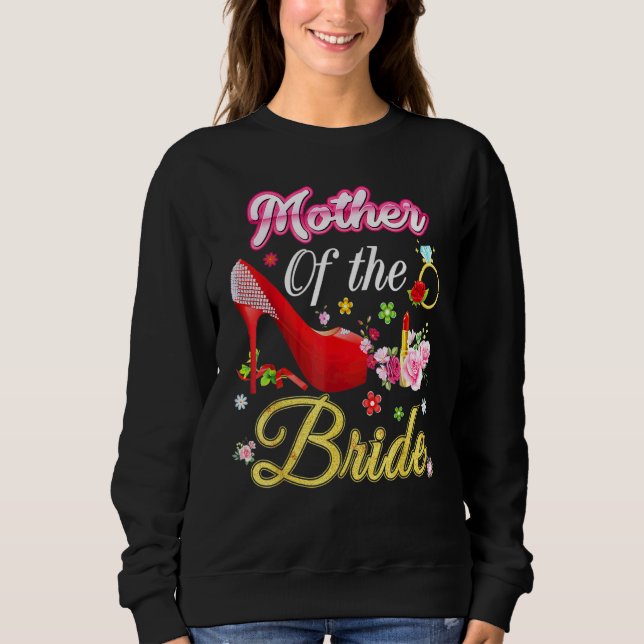 Sudadera Madre De La Novia Feliz Boda Flor Zapato Rosa (Anverso)