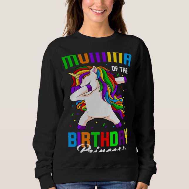 Sudadera Madre de la princesa de cumpleaños Unicorn Dabbing (Anverso)