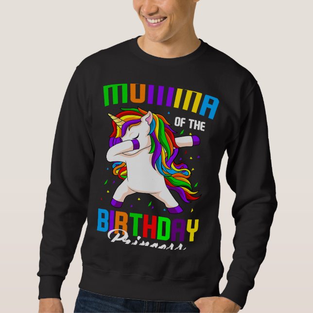 Sudadera Madre de la princesa de cumpleaños Unicorn Dabbing (Anverso)