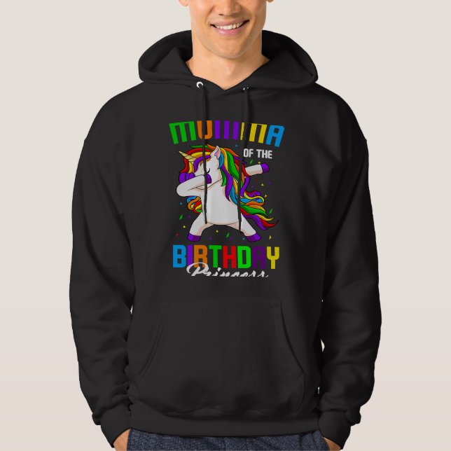 Sudadera Madre de la princesa de cumpleaños Unicorn Dabbing (Anverso)