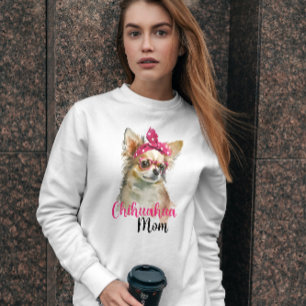 Sudadera Madre de perro chihuahua de color rosa