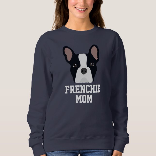 Sudadera Madre de perro de Bulldog negro y blanco francés (Anverso)