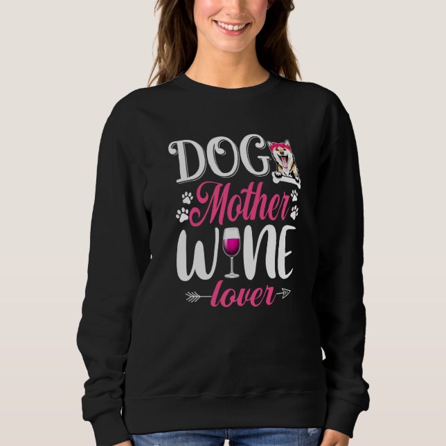 Sudadera Madre de perro lindo vino Shiba Inu Día de la Madr (Anverso)